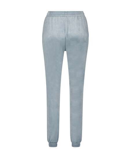 Tall Velour Jogging Pants Pin-tucked, Blue