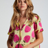 Satin Short-Sleeved Jacket, Yellow