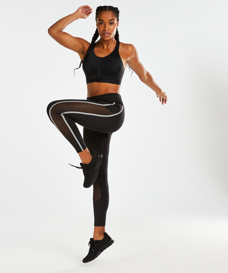 HKMX Regular Waist Sports Leggings, Black
