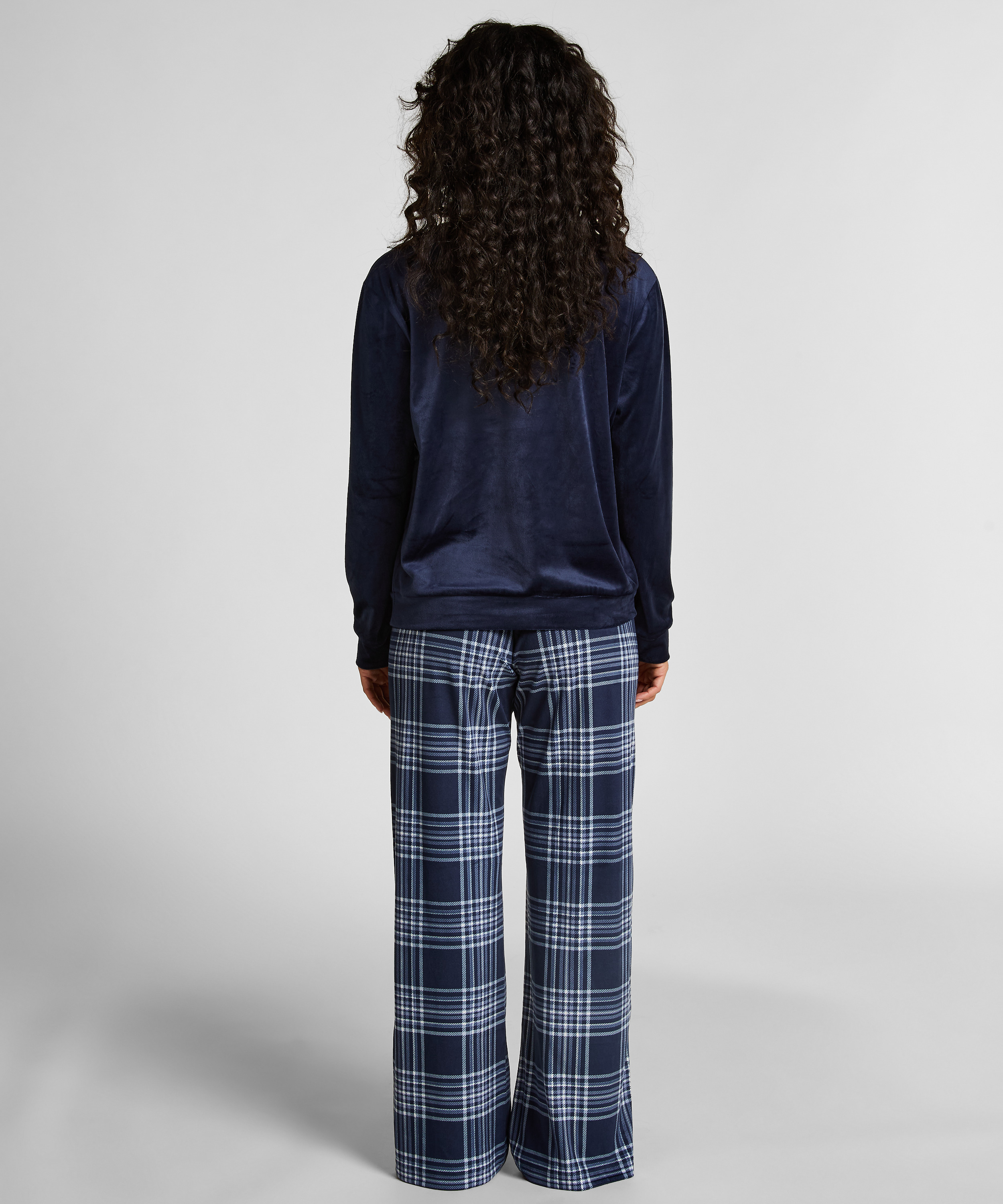 Velvet Pyjama Set, Blue, main