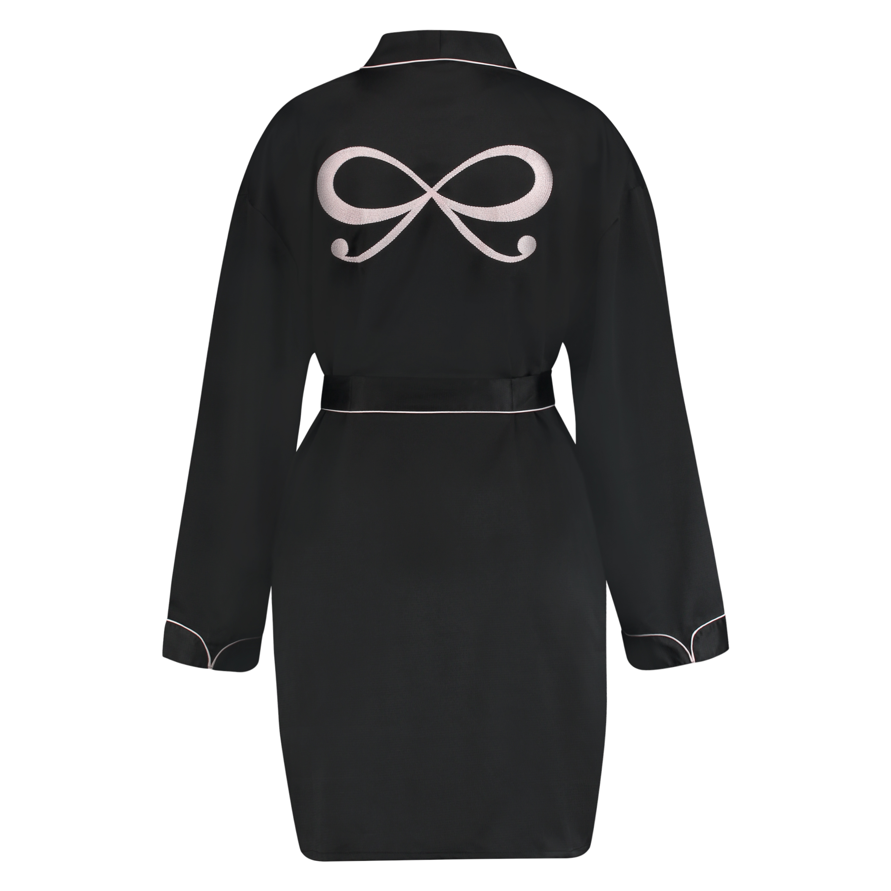 Satin Kimono, Black, main