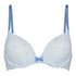 Plunge Padded Underwired Bra, Blue
