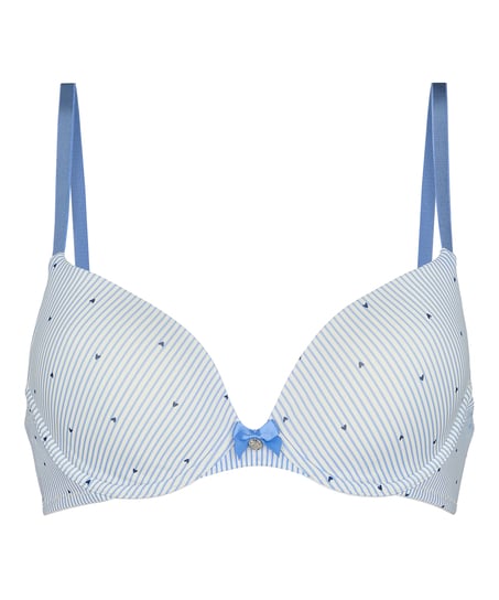 Plunge Padded Underwired Bra, Blue