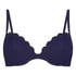 Scallop padded underwired bikini-top, Blue