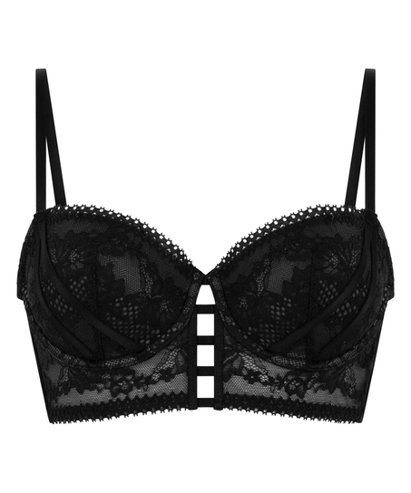 Vera Padded Longline Underwired Bra, Black