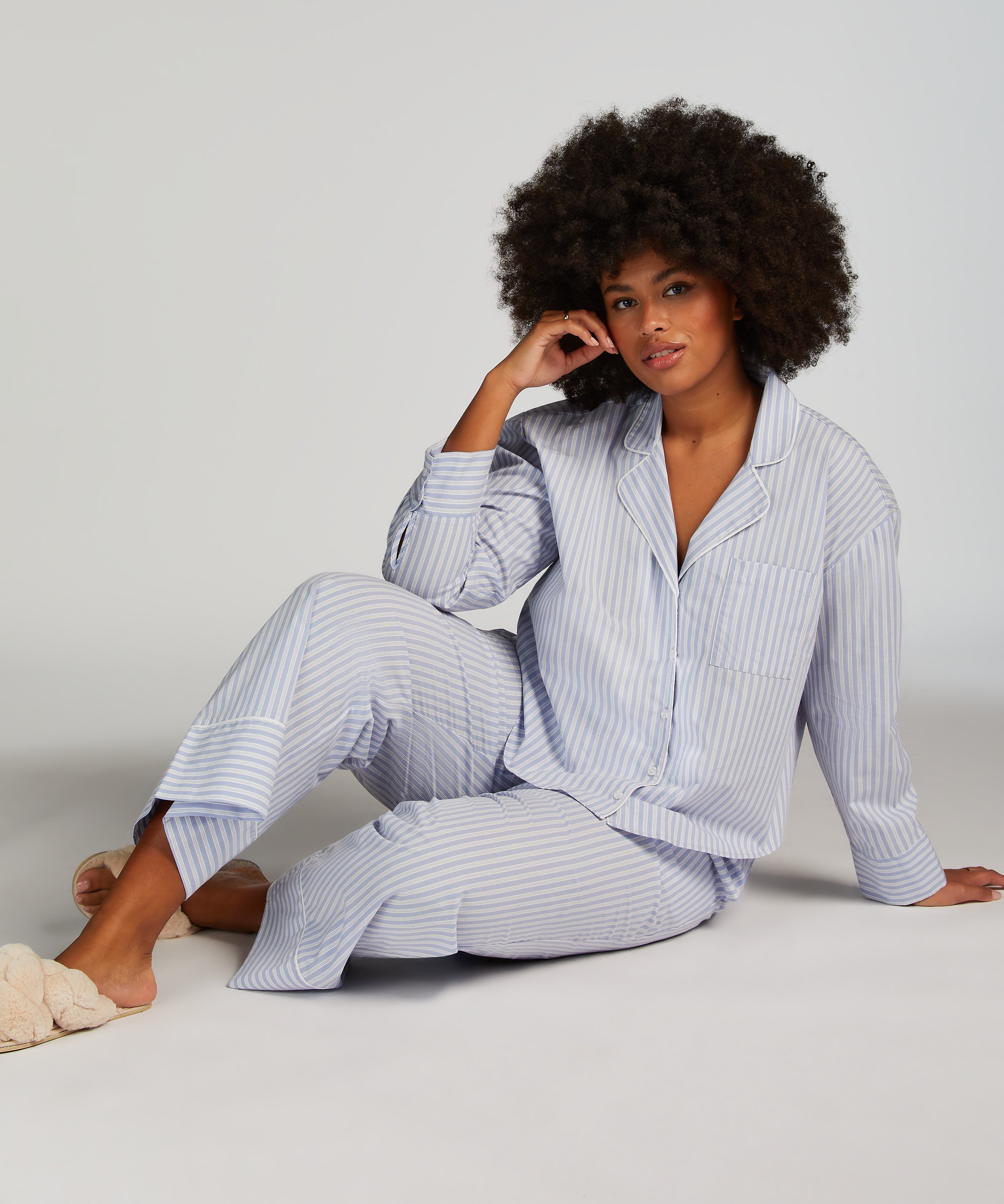 Cotton Pyjama Pants, Blue, main