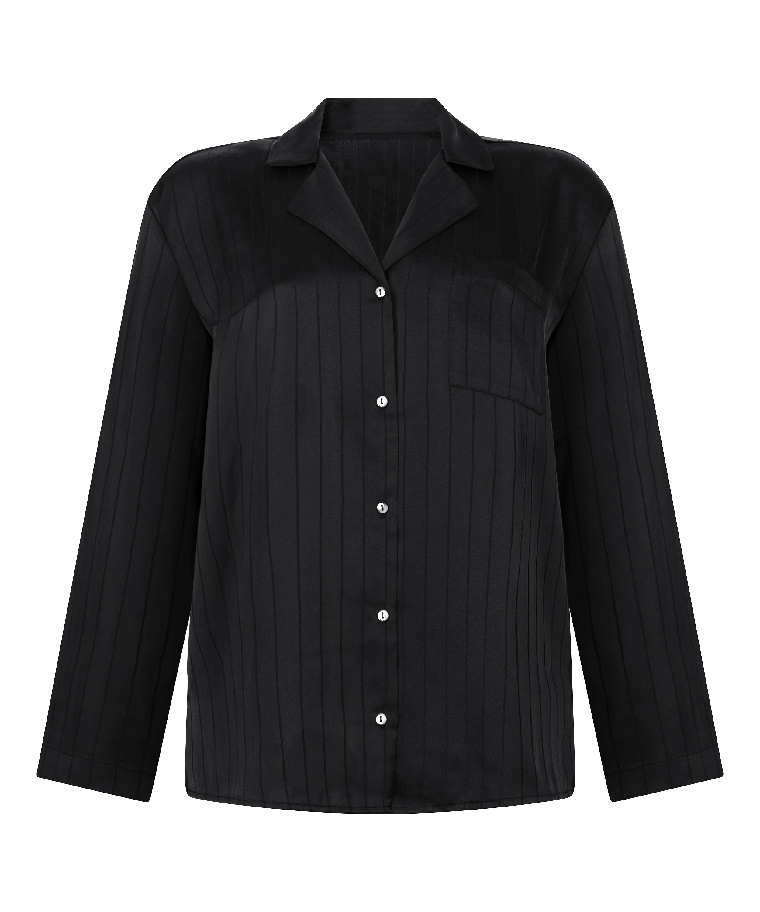Satin Pinstripe Jacket, Black, main