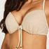 Crochet Bikini push-up Lurex Top, White