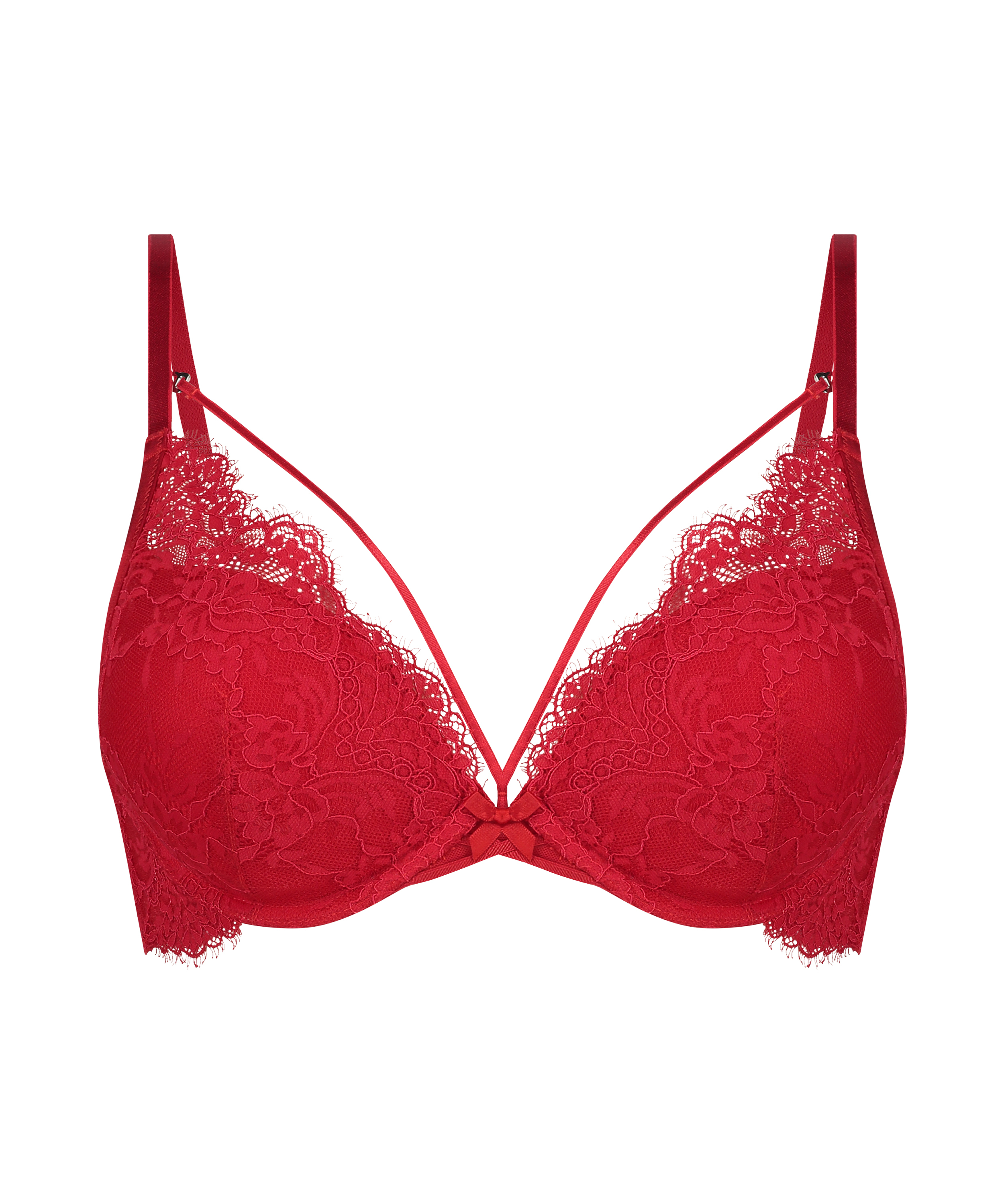 Arabella Padded Underwired Maximiser Bra, Red, main