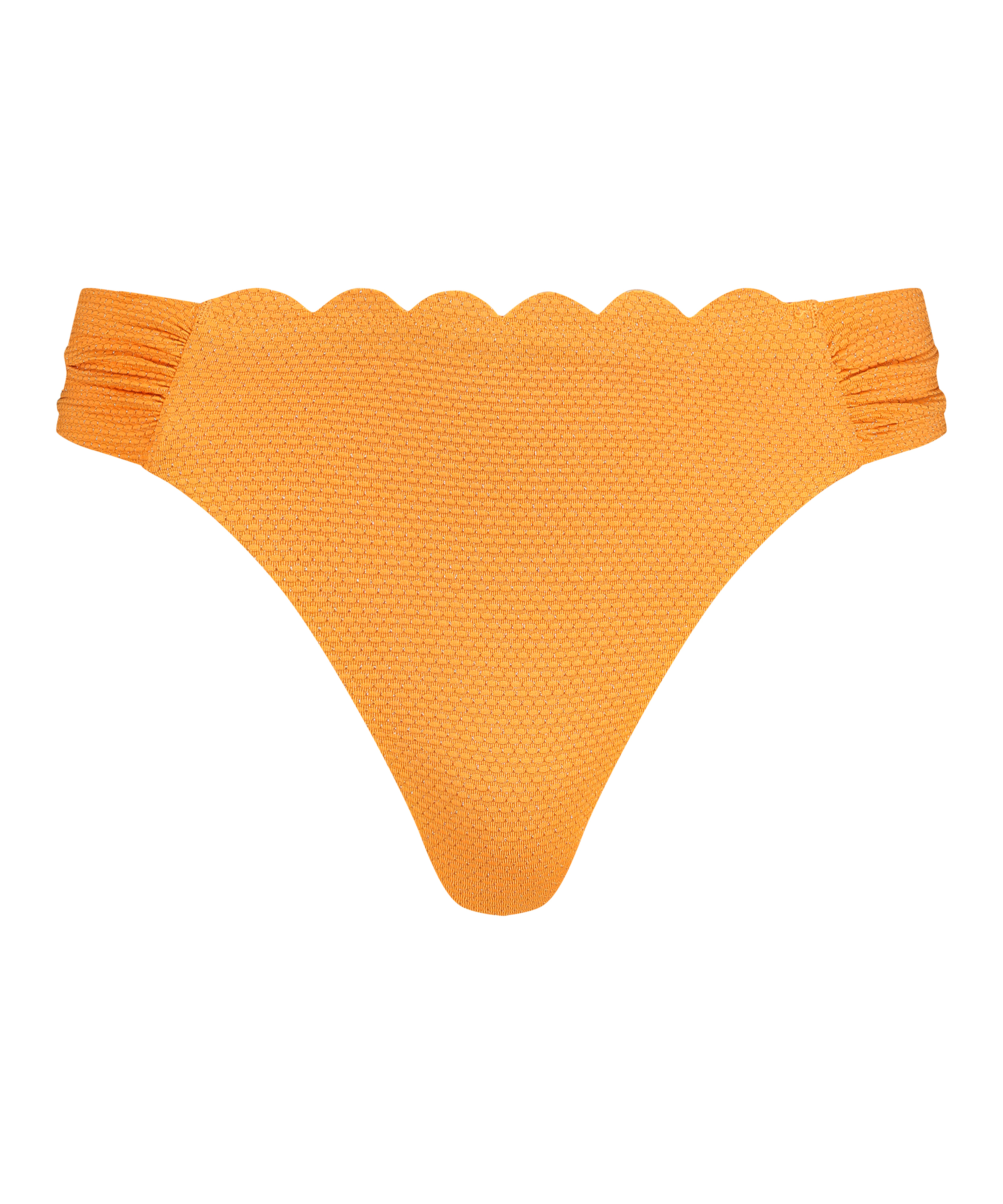 Scallop Lurex Bikini Bottoms, Orange, main