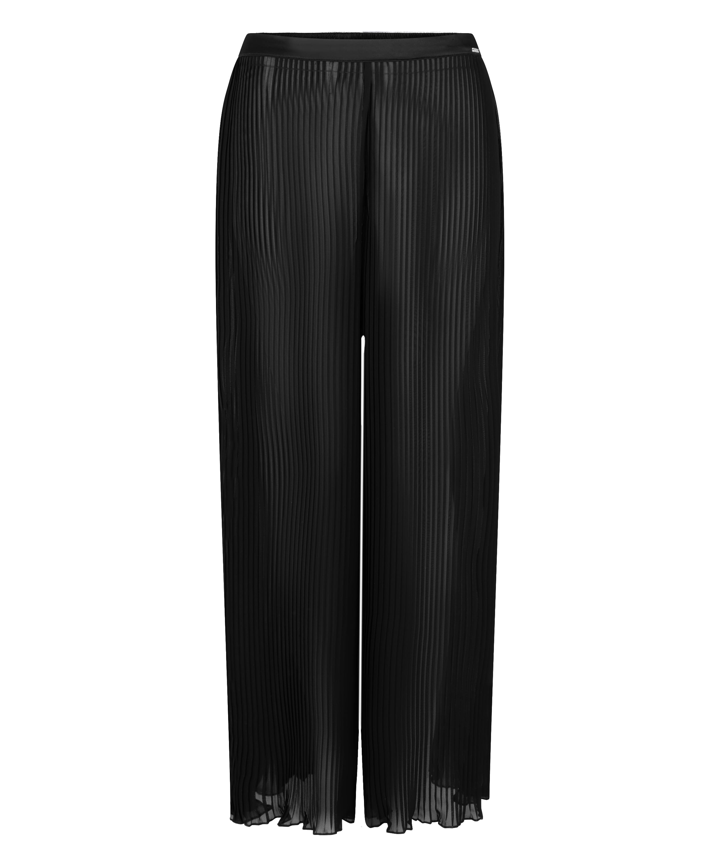 Plisse Pants, Black, main