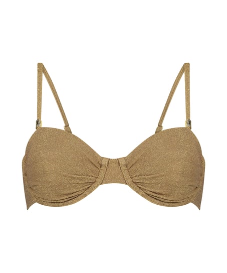Goldie Shimmer Bikini Top, Yellow