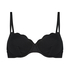Scallop Glam non-padded underwired bikini top, Black