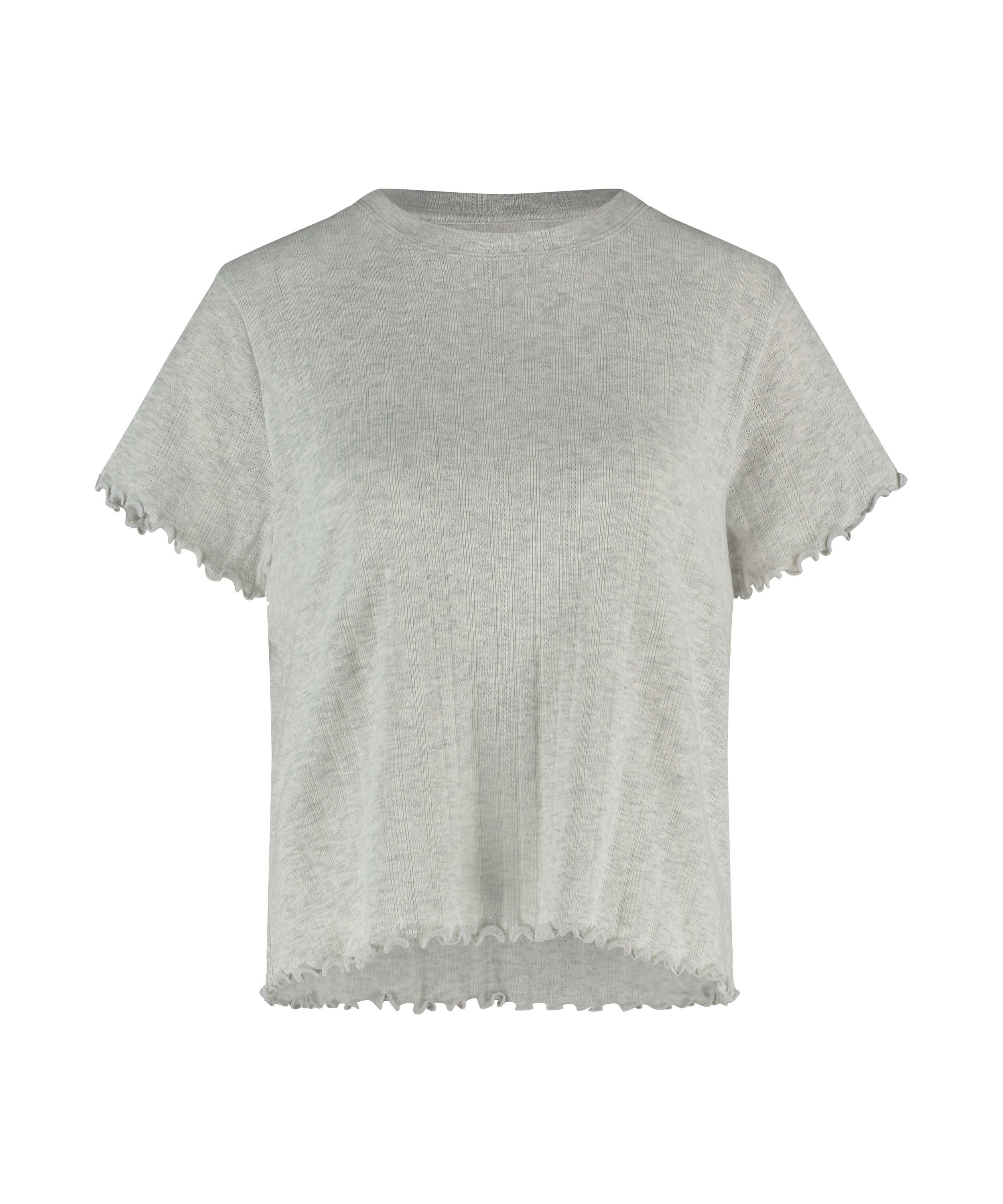 Loose-Fitting Short-Sleeved Pyjama Top, Beige