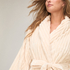 Bathrobe Jacqueared Fleece, White