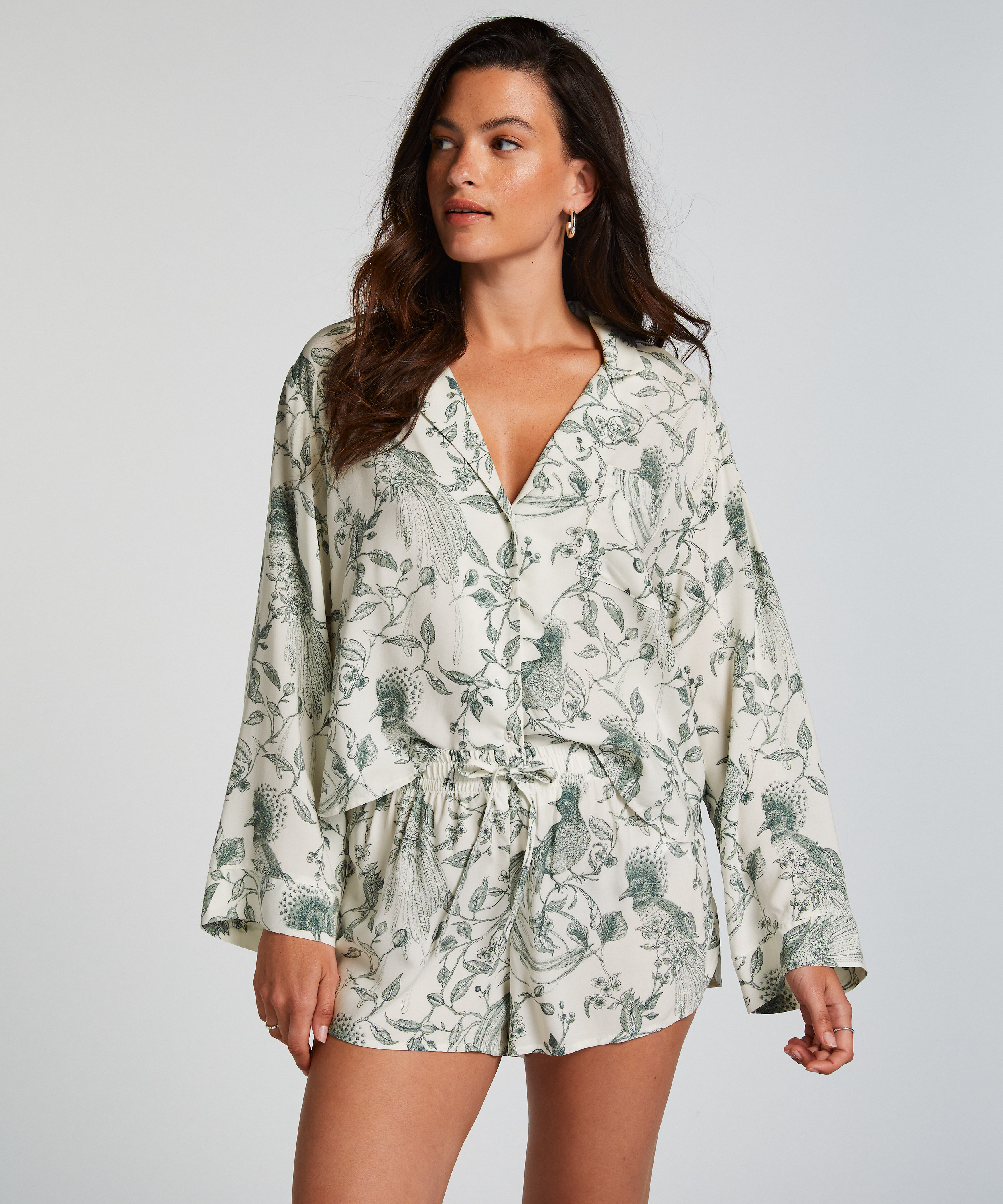 Pyjama Shorts, White, main