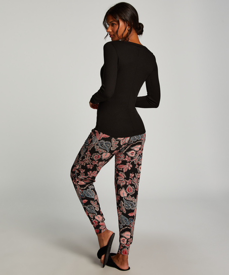 Long-Sleeved Pyjama Top, Black