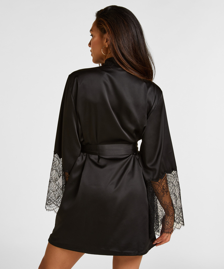 Satin Kimono, Black