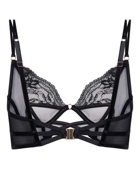 Amel Non-Padded Underwired Longline Bra, Black