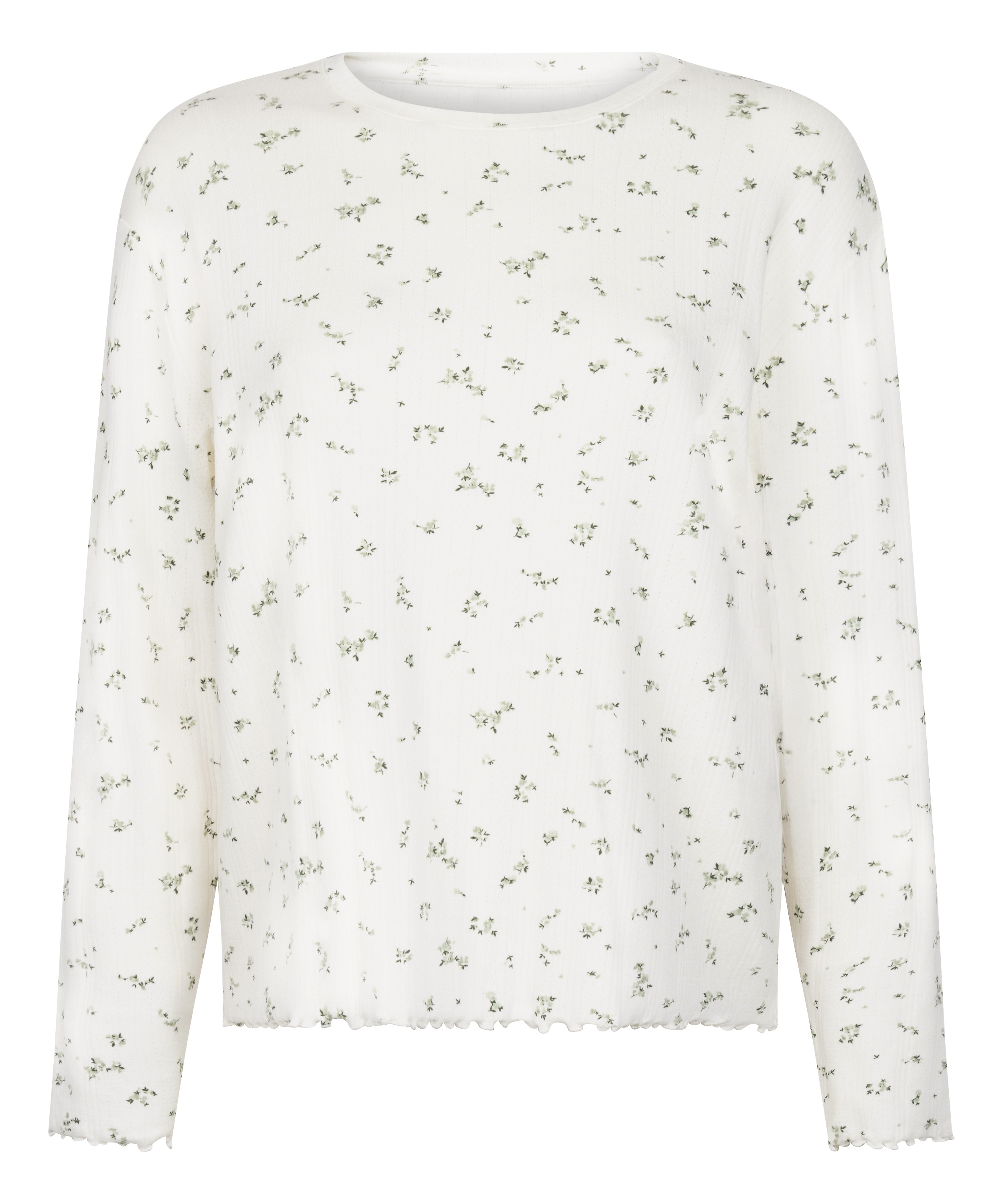 Pyjama Top Loose Pointelle, White, main