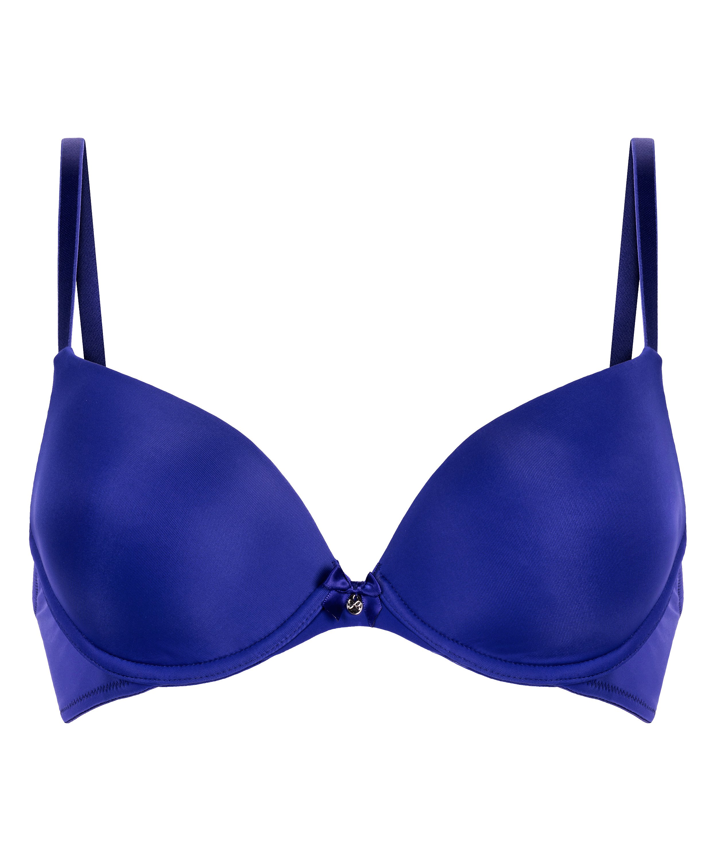 Plunge Padded Underwired Bra, Blue, main