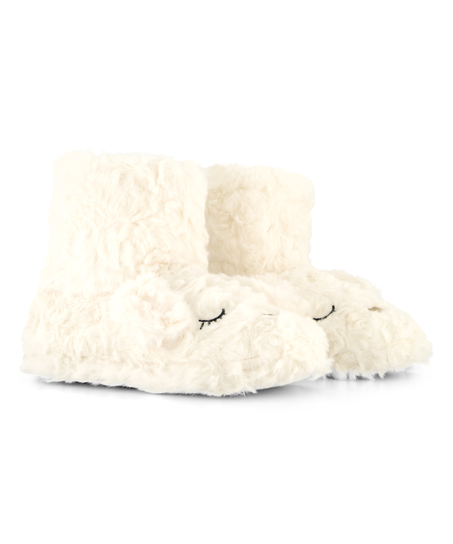Fur Slippers, White