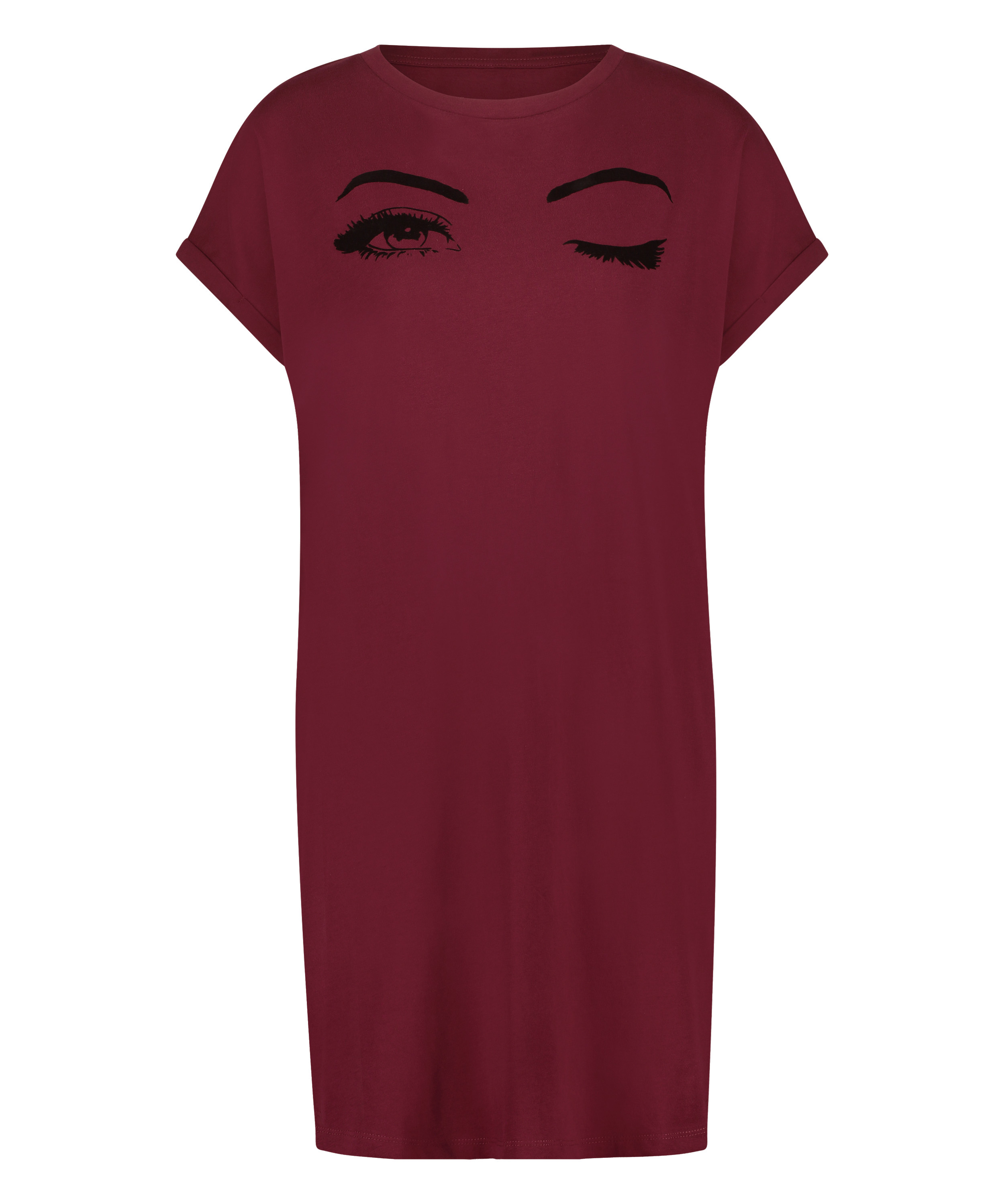 Round Neck Nightshirt, Red, main