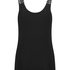 Ribbed Lace Singlet, Black