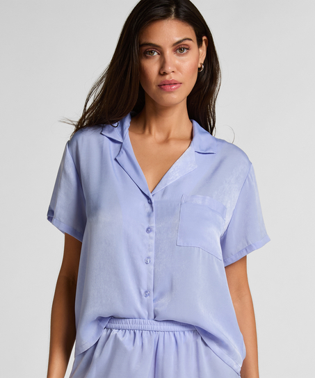 Satin Short-Sleeved Jacket, Purple
