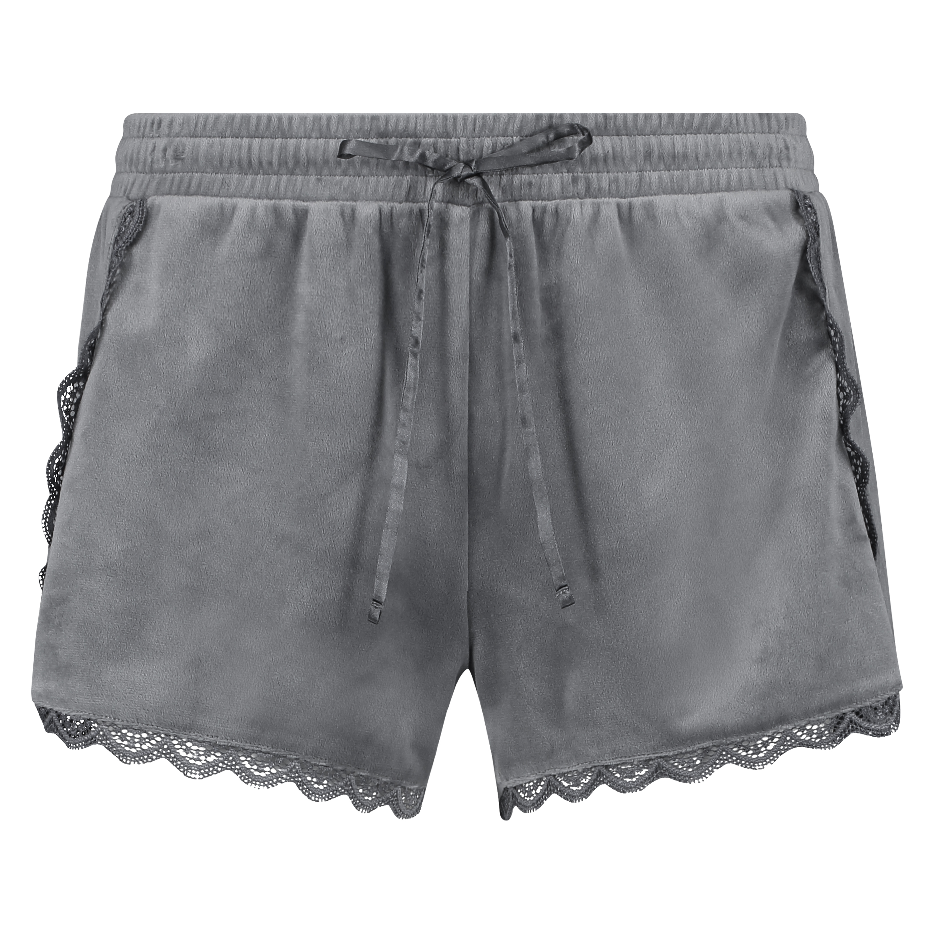 Velvet Lace Shorts, Gray, main