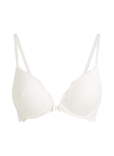 Marine Padded Push-Up Underwired Bra, White