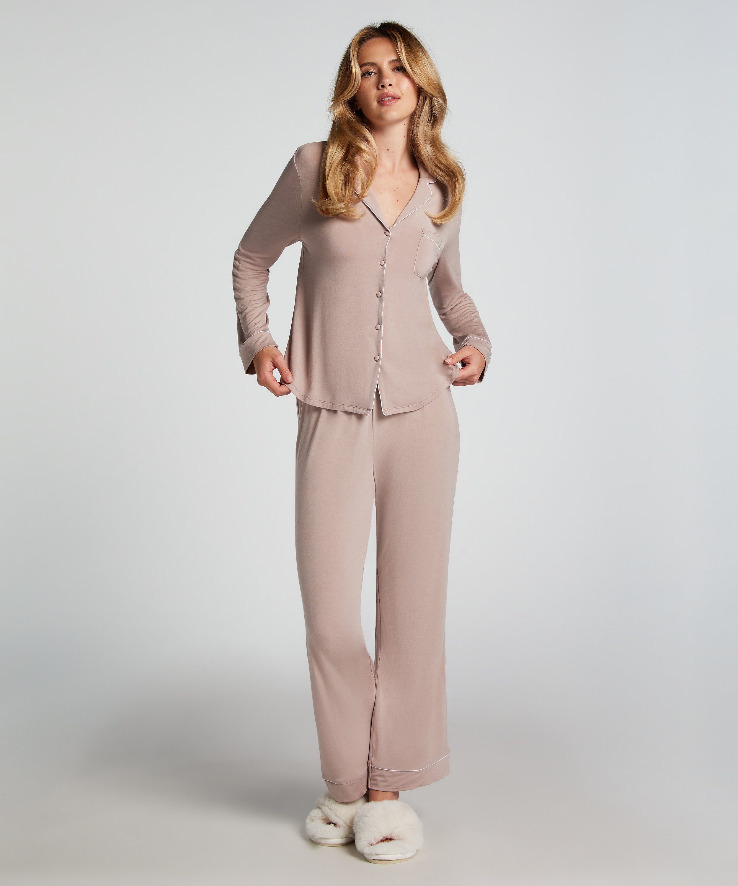 Essential Jersey Long-Sleeved Jacket, Beige, main