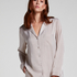 Satin Long-Sleeved Jacket, Beige