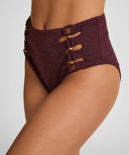 Panama High Waisted Bikini Bottom, Purple
