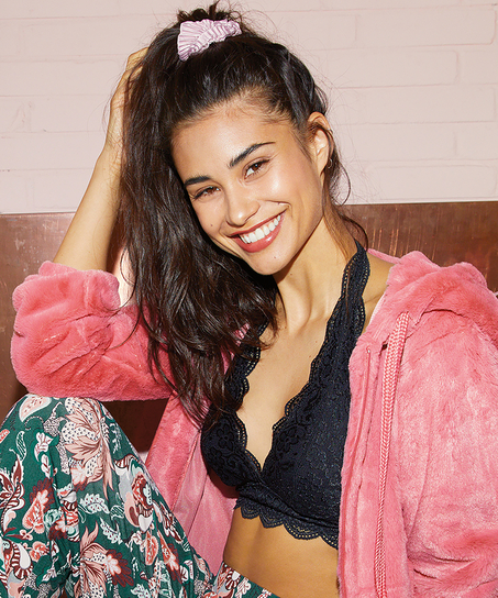 Halter Lace Bralette, Black