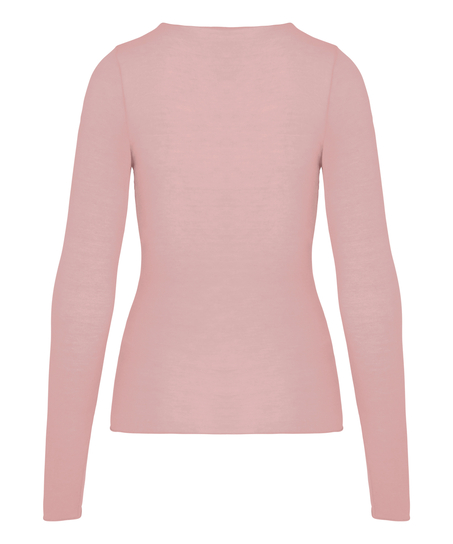 super soft Lace V-Neck shirt with Cashmere, Pink