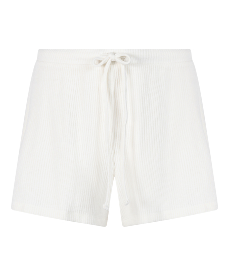 Rib Shorts, White