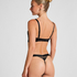 Avela Padded Underwired Longline Push-Up Bra, Black