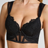 Whitney Padded Underwired Longline Push-Up Bra, Black