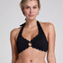 Scallop Halter Bikini Top, Black