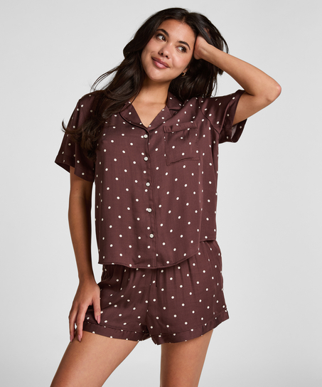 Pyjama Short Satin, Brown