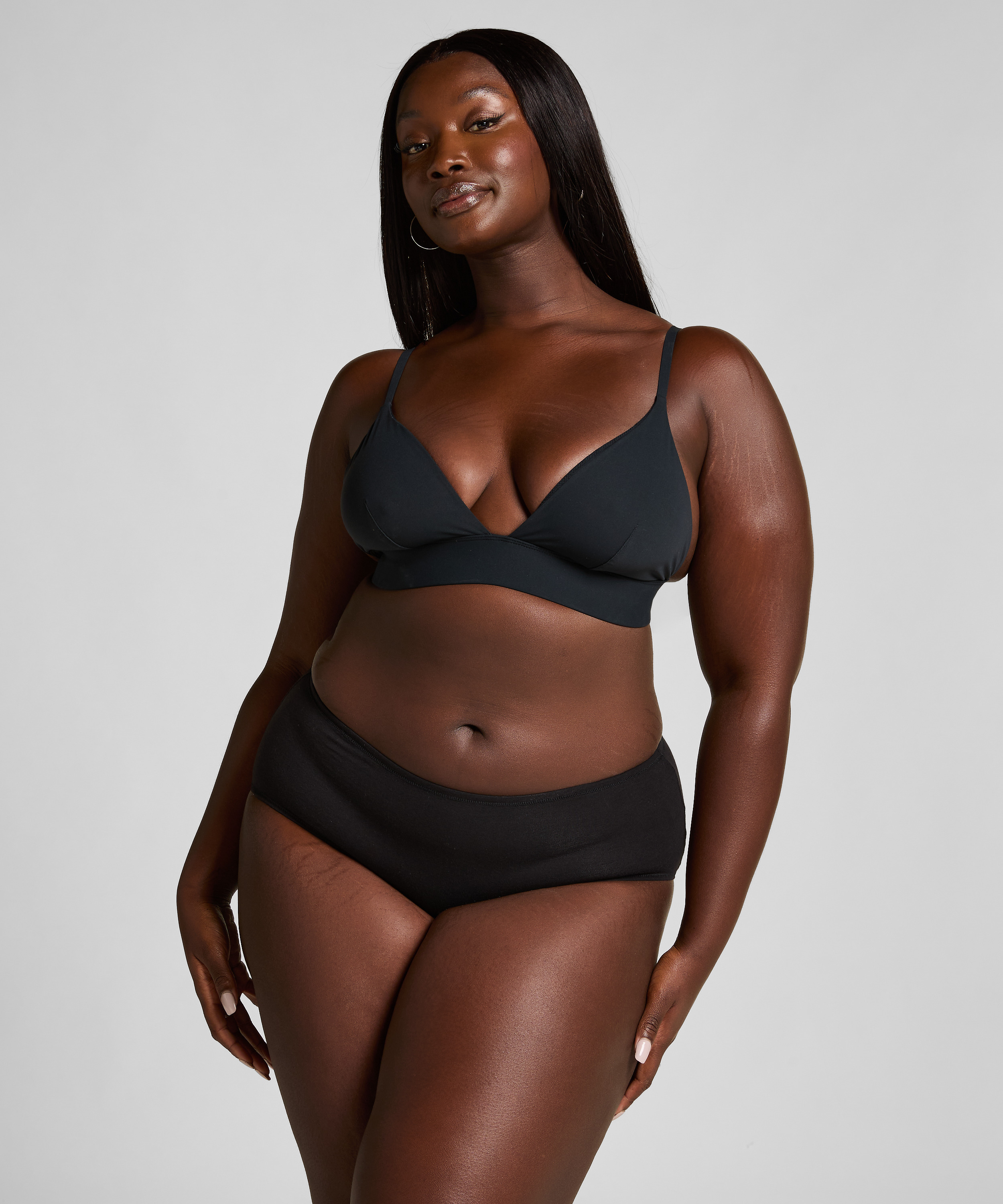 Mid Waisted Knickers Superslip, Black, main