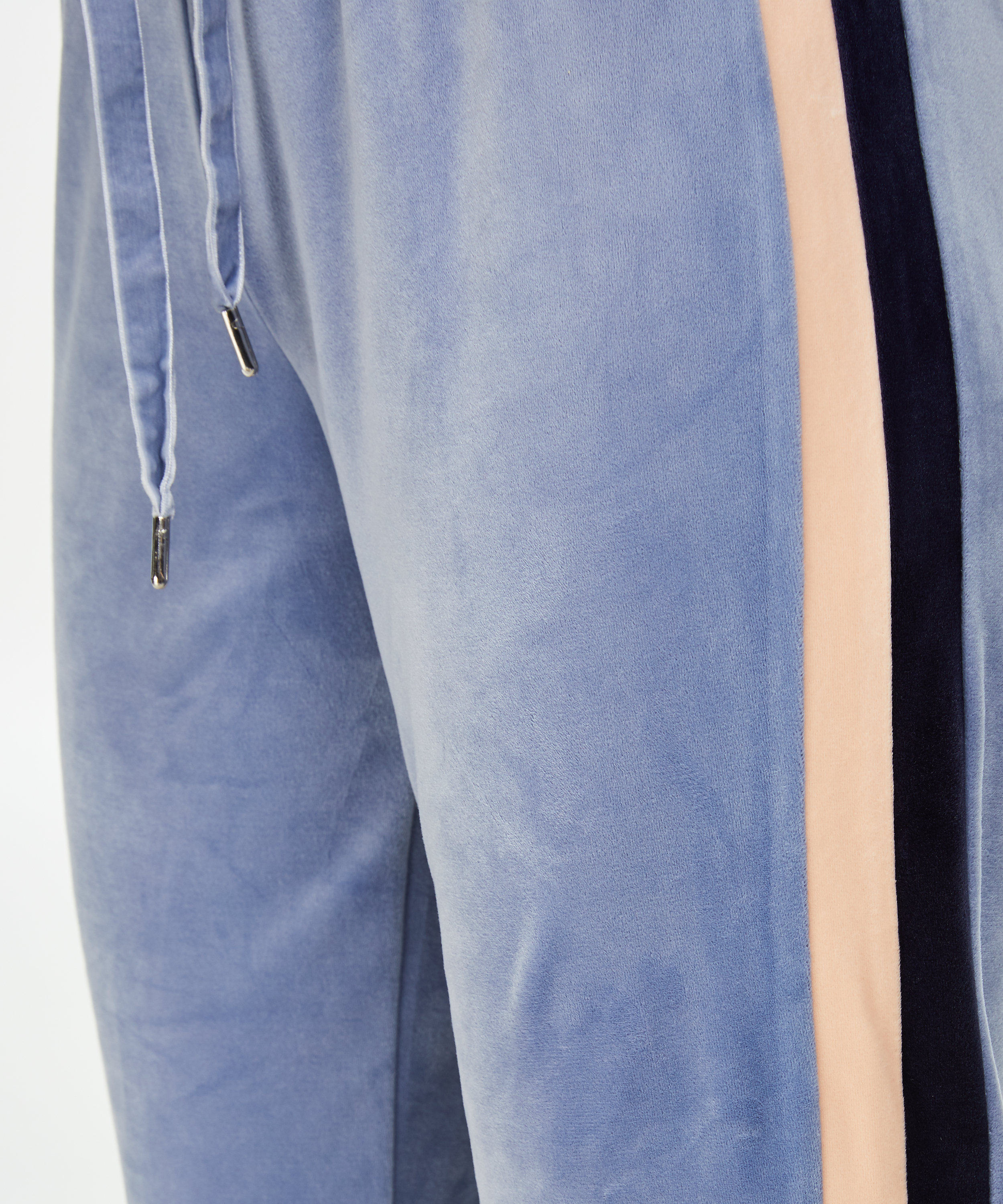 Striped Velvet Jogging Pants, Blue, main