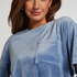 Top Velours Pocket, Blue