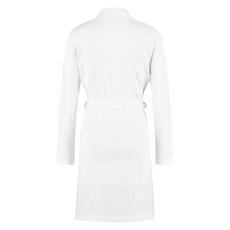 Waffle Bathrobe, White