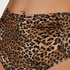 Cheeky high leg Leopard bikini bottoms, Brown