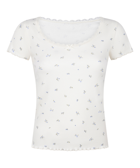 Daisy Pyjama Shirt, White