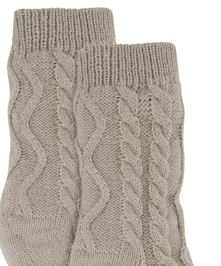 1 pair of knitted socks, Beige
