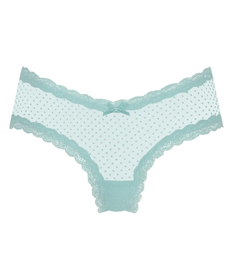 V-shaped Brazilian knickers mesh, Blue
