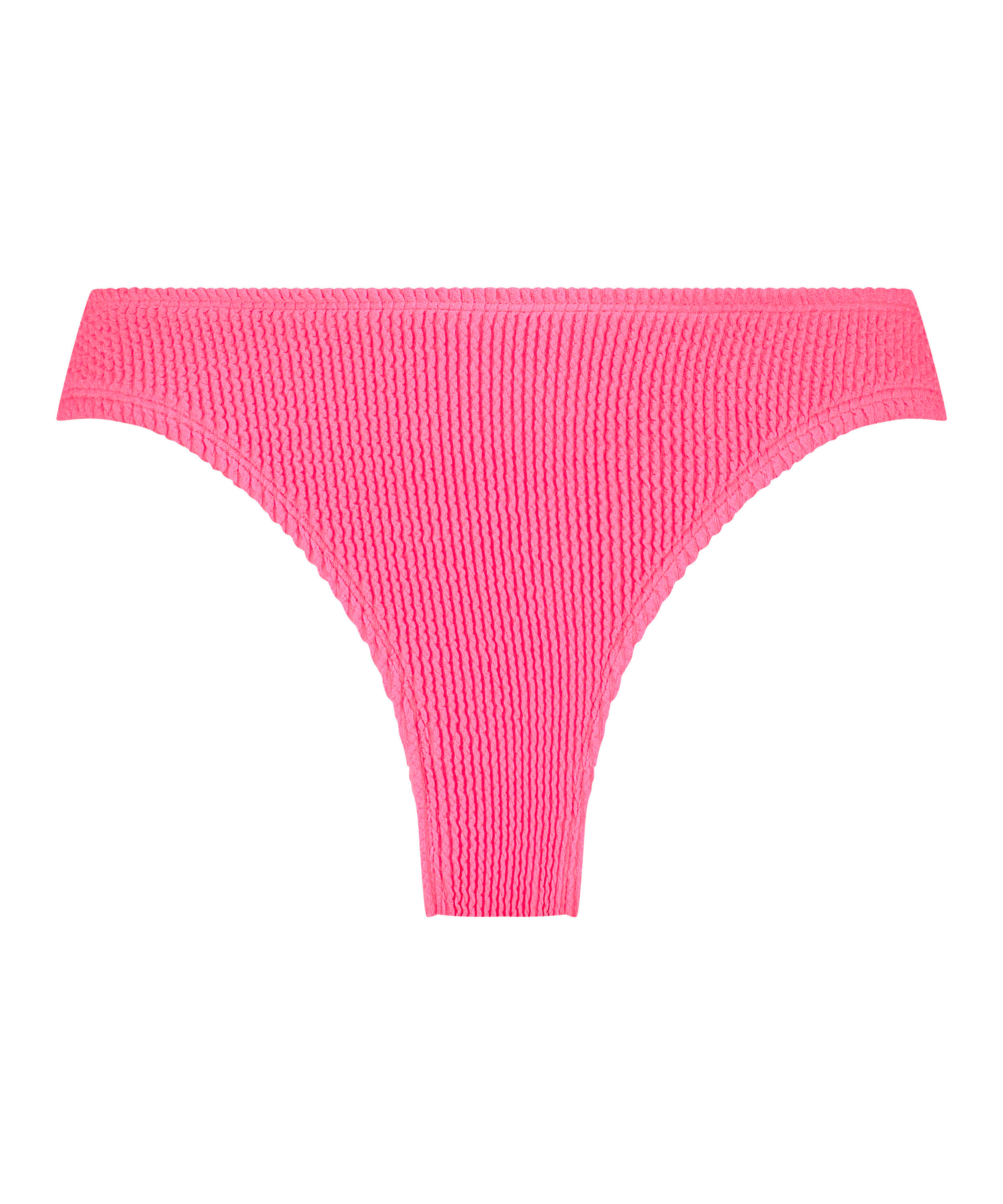 Crinkle High-Leg Bikini Bottoms, Pink, main